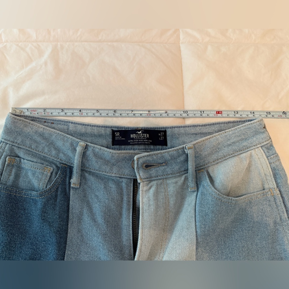 Hollister Women's Patchwork Ankle Jeans - Blue Mix - Picture 5 of 5